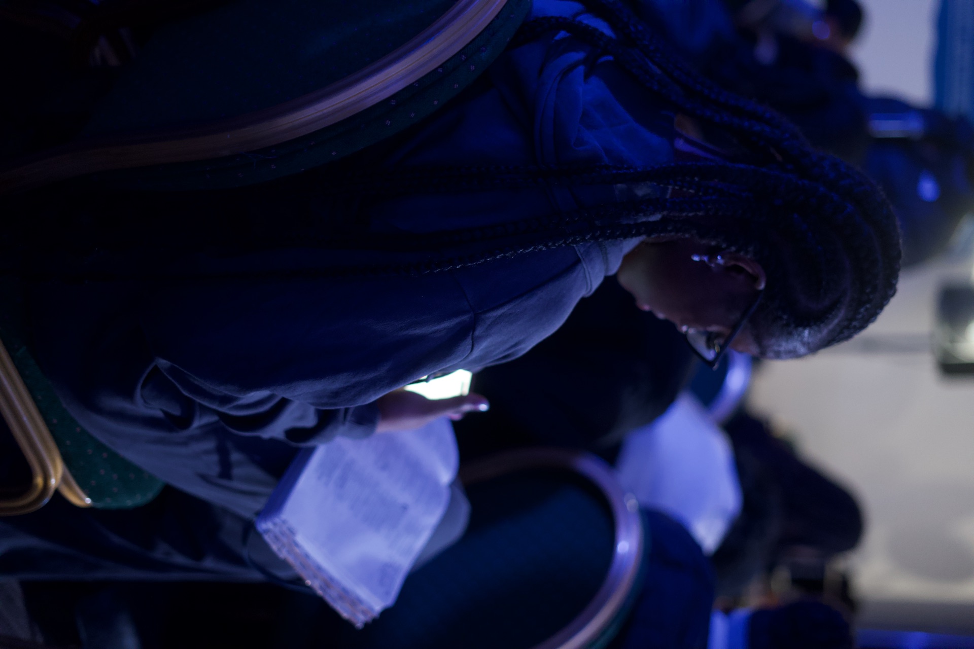 Reading the Bible during service